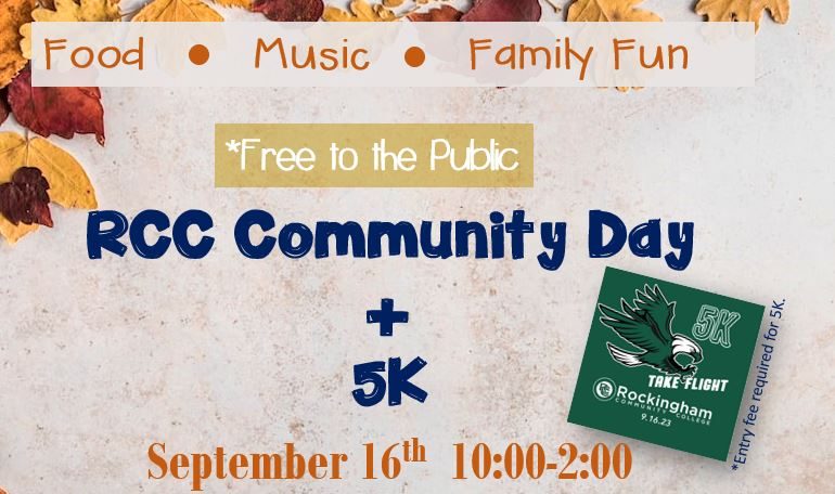 RCC Community Day & 5k. September 16, 2023 10:00am-2:00pm