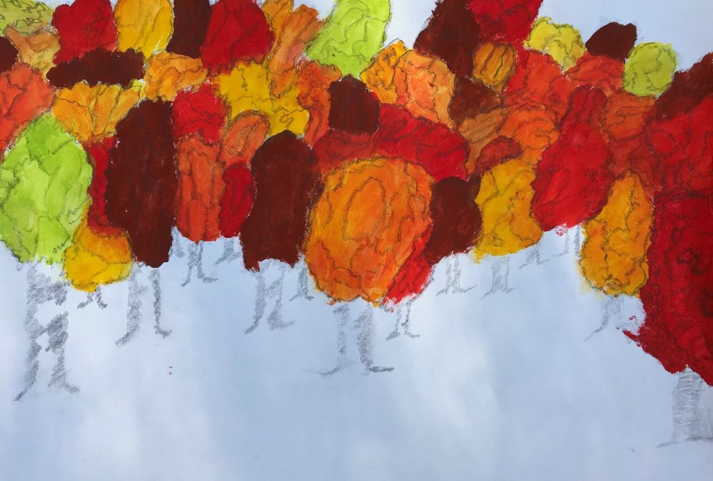 2021 Fall Art Show - Hunter Roger. Autumn. Mixed media on paper. 18x24.