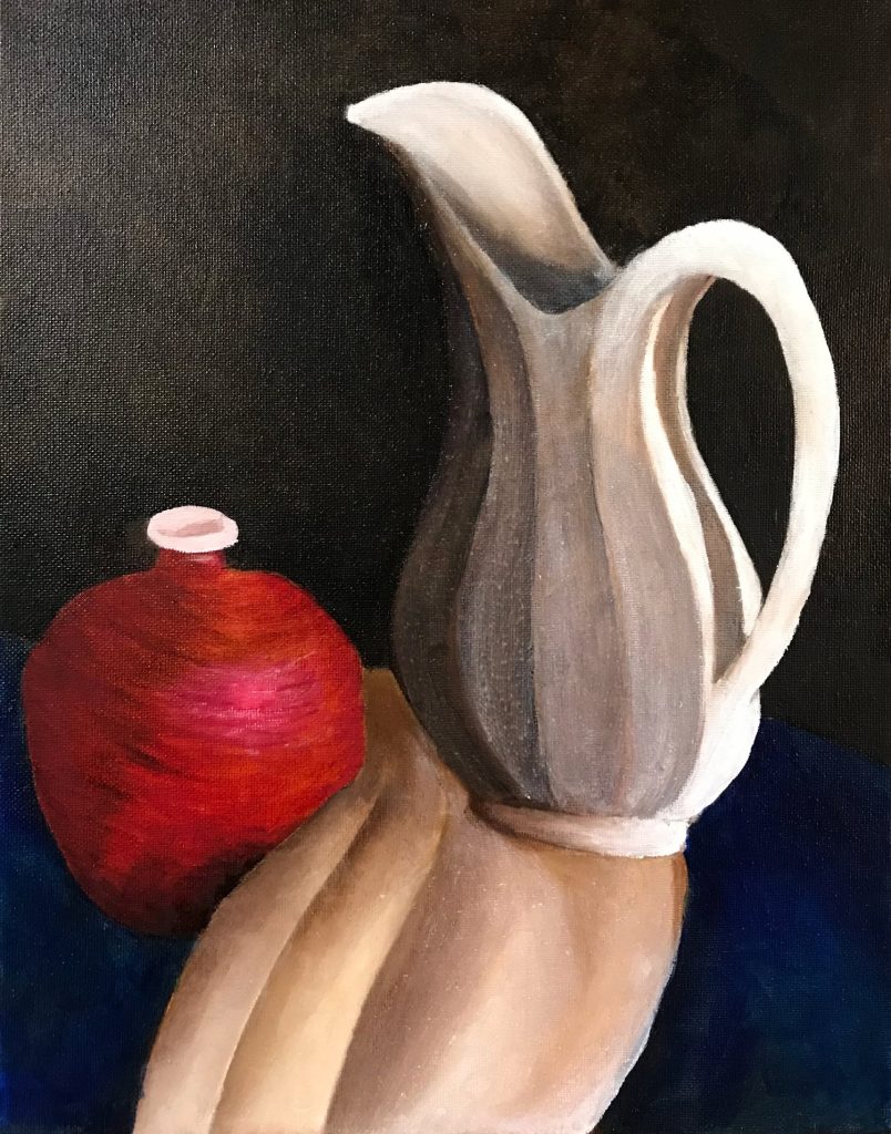 2021 Fall Art Show - Leah Duncan. The Sequel. Oil on canvas. 14x11.