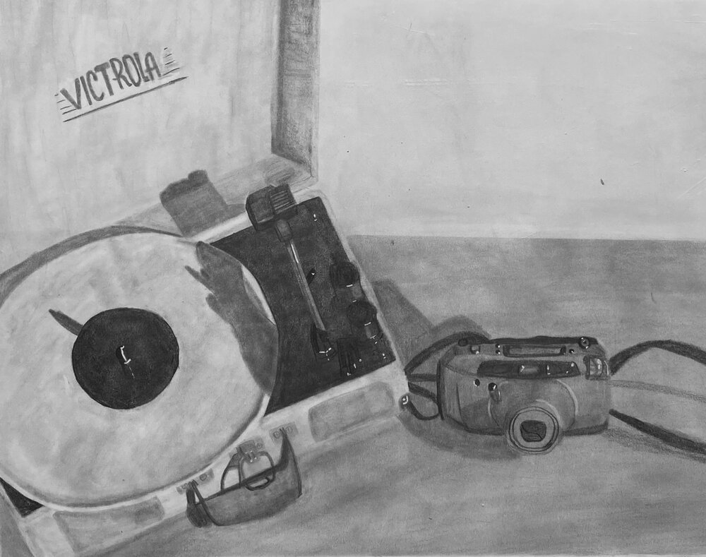 Torri Parson, "Still Life", graphite on paper, 24x18