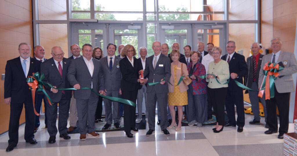 A ribbon cutting ceremony.