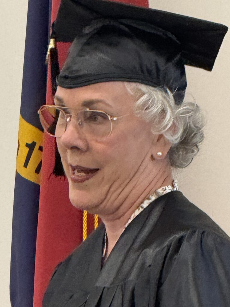 CCR Graduation telling her personal story in front at the graduation ceremony.