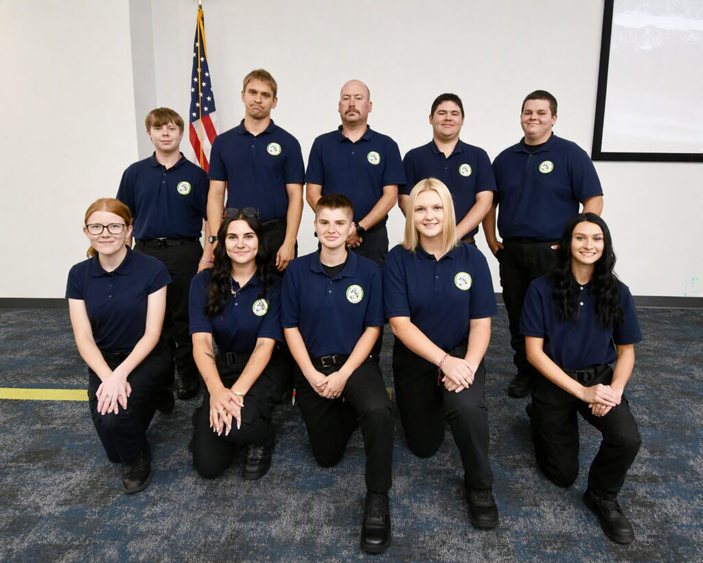 10 Fire Academy cadets before their graduation ceremony.